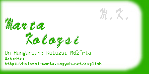 marta kolozsi business card